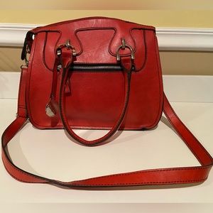 NWOT Red London Fog Handbag Satchel